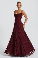 Maxi Dress : Robe longue noire femme en lin et satin avec dentelle élégante in van Seroa