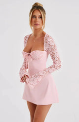 dresses : Robe courte corset avec Manches en Dentelle Femme in van Seroa