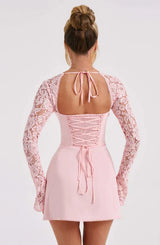 dresses : Robe courte corset avec Manches en Dentelle Femme in van Seroa