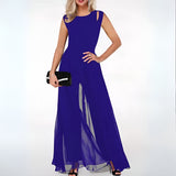 dresses : Combinaison Femme sans Manches Maxi Fluide in Bleu royal van Seroa