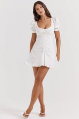 dresses : Robe Courte Femme Manches Bouffantes in van Seroa