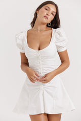 dresses : Robe Courte Femme Manches Bouffantes in van Seroa