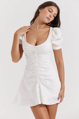 dresses : Robe Courte Femme Manches Bouffantes in van Seroa