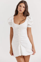 dresses : Robe Courte Femme Manches Bouffantes in van Seroa