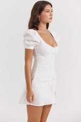 dresses : Robe Courte Femme Manches Bouffantes in van Seroa