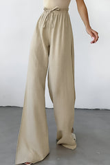 skirts : Pantalon Fluide Femme Large Taille Haute Dentelle in van Seroa
