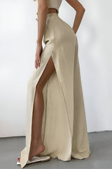 skirts : Pantalon Fluide Femme Large Taille Haute Dentelle in van Seroa