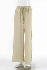 skirts : Pantalon Fluide Femme Large Taille Haute Dentelle in van Seroa