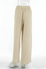 skirts : Pantalon Fluide Femme Large Taille Haute Dentelle in van Seroa