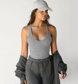 top blouses : Débardeur Femme Côtelé Coutures Soutien-gorge in Gris clair van Seroa
