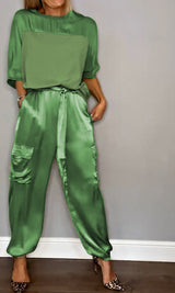 other : Ensemble Tailleur Femme en Satin other Confort Élégant in Vert van Seroa