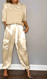other : Ensemble Tailleur Femme en Satin other Confort Élégant in Abricot van Seroa