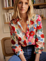 top blouses : Chemisier femme fluide à manches courtes, imprimé floral, léger pour l'été et le quotidien. in 2XL van Seroa