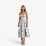 Dresses : Robe Élégante pour Femme à Taille Haute, Robe Midi Décontractée ou Formelle in Bleu van Seroa