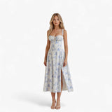 Dresses : Élégante robe femme taille haute, robe midi décontractée ou formelle in Bleu van Seroa