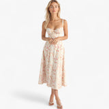 Dresses : Robe Élégante pour Femme à Taille Haute, Robe Midi Décontractée ou Formelle in Rose van Seroa
