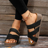 sandals : Sandales Plateforme Femme Confortables à Brides Cuir Noir in Noir van Seroa