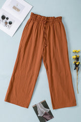 skirts : Pantalon Fluide Femme Coton in Orange van Seroa