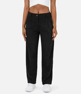 skirts : Pantalon Femme Velours Côtelé Taille Hau in Noir van Seroa