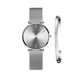 Watch : Montre pour femme en acier inoxydable argent Hannah Martin - Bracelet en maille milanaise élégant et à la mode in Argento van Seroa