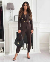 Sets : Tailleur Femme Double Boutonnage - Coupe Cintrée Moderne Élégante in van Seroa