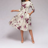 dresses : Robe Femme Élégante Vintage Imprimé Floral in van Seroa