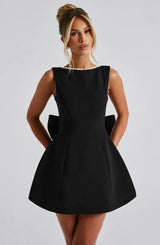 Mini dresses : Robe Courte Femme Coton Noir in Noir van Seroa