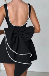 Mini dresses : Robe Courte Femme Coton Noir in van Seroa