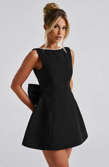 Mini dresses : Robe Courte Femme Coton Noir in van Seroa
