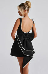 Mini dresses : Robe Courte Femme Coton Noir in van Seroa