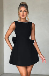 Mini dresses : Robe Courte Femme Coton Noir in van Seroa