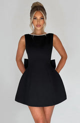 Mini dresses : Robe Courte Femme Coton Noir in van Seroa