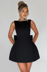 Mini dresses : Robe Courte Femme Coton Noir in van Seroa