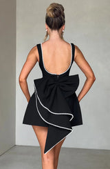 Mini dresses : Robe Courte Femme Coton Noir in van Seroa