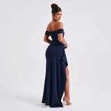 Maxi dresses : Robe Longue Femme Épaules Dénudées & Fente Élégante - Idéale in van Seroa