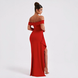 Maxi dresses : Robe Longue Femme Épaules Dénudées & Fente Élégante - Idéale in van Seroa