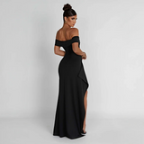 Maxi dresses : Robe Longue Femme Épaules Dénudées & Fente Élégante - Idéale in van Seroa