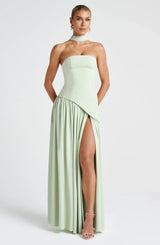 Maxi dresses : Robe Longue Femme Élégant Moderne Fendue in Mint van Seroa