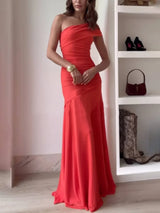 Maxi dresses : Robe Longue Femme Élégante Asymétrique Fluide Soirée Cocktail Cérémonie in van Seroa