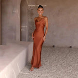 Maxi dresses : Robe Longue Femme sans Manches Satin Satinée in van Seroa