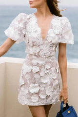 Mini dresses : Robe Courte Femme Floral Transparente in van Seroa