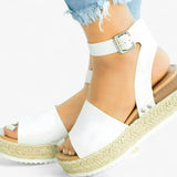 Sandals : Sandales Espadrilles Femme Polyvalentes en Toile Beige à Talon Compensé Confortable in van Seroa