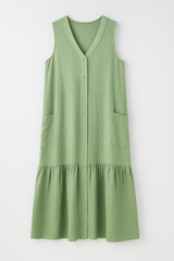 Dresses : Robe de plage sans manches en tissu souple Femme in Vert van Seroa