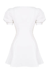 dresses : Robe Courte Femme Manches Bouffantes in van Seroa