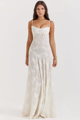 dresses : Robe Longue Femme Floral Transparente in Blanc van Seroa