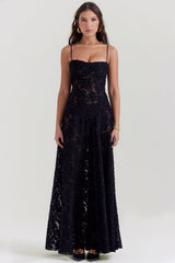 dresses : Robe Longue Femme Floral Transparente in van Seroa