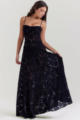 dresses : Robe Longue Femme Floral Transparente in van Seroa