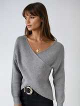 top blouses : Pull Femme Asymétrique Cache-cœur Maille in 2XL van Seroa