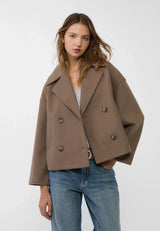 other : Veste Croisée Femme en Laine Élégante - Coupe Ajustée pour Hiver in Marron van Seroa