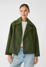 other : Veste Croisée Femme en Laine Élégante - Coupe Ajustée pour Hiver in Vert van Seroa